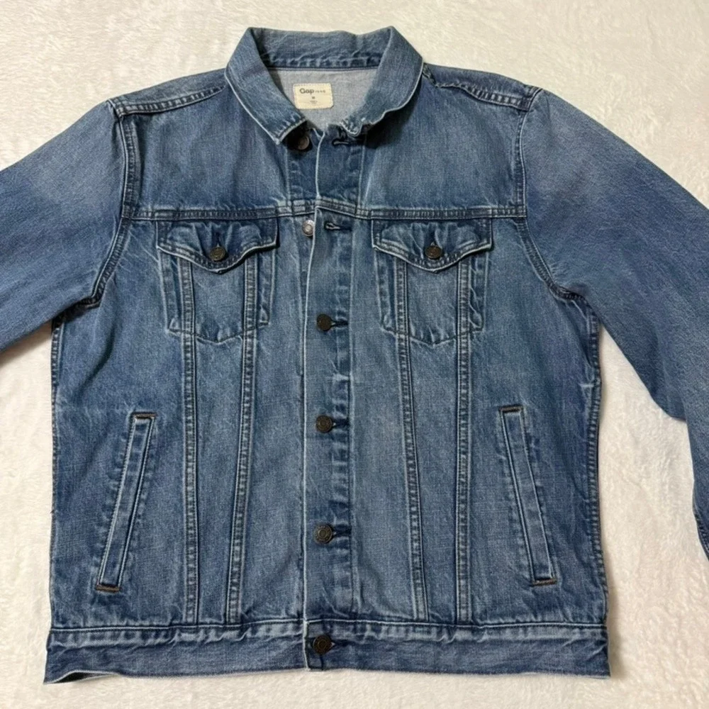 Gap Denim Jacket Women Medium Blue‎ 1969 Trucker Classic Cotton Jean Outerwear
